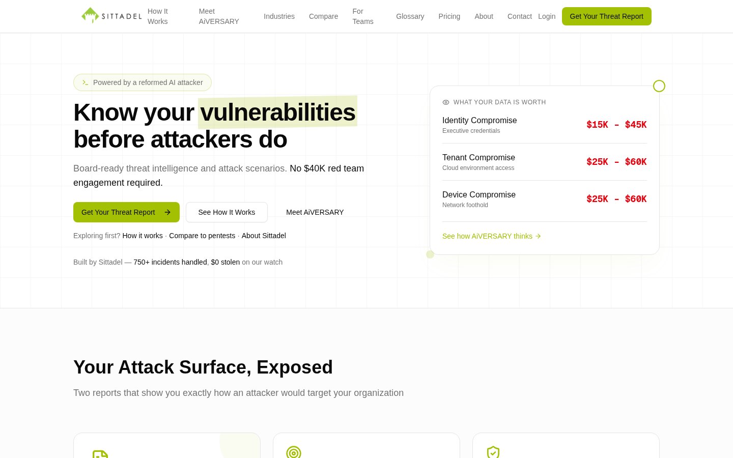 The AiVersary homepage: know your vulnerabilities before attackers do